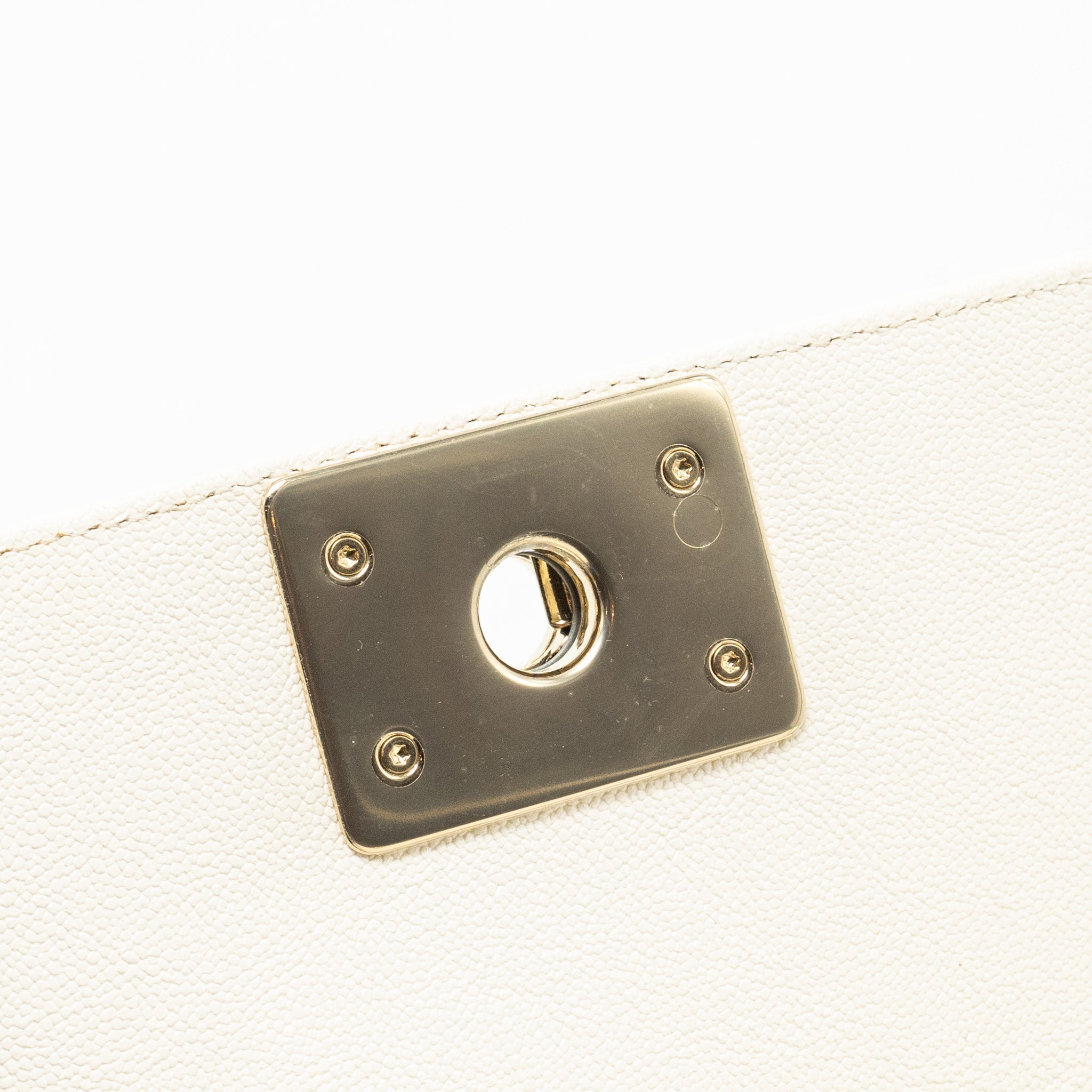 Chanel Small Boy Bag caviar white L