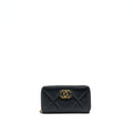Chanel 19 Zip Wallet Goatskin Black