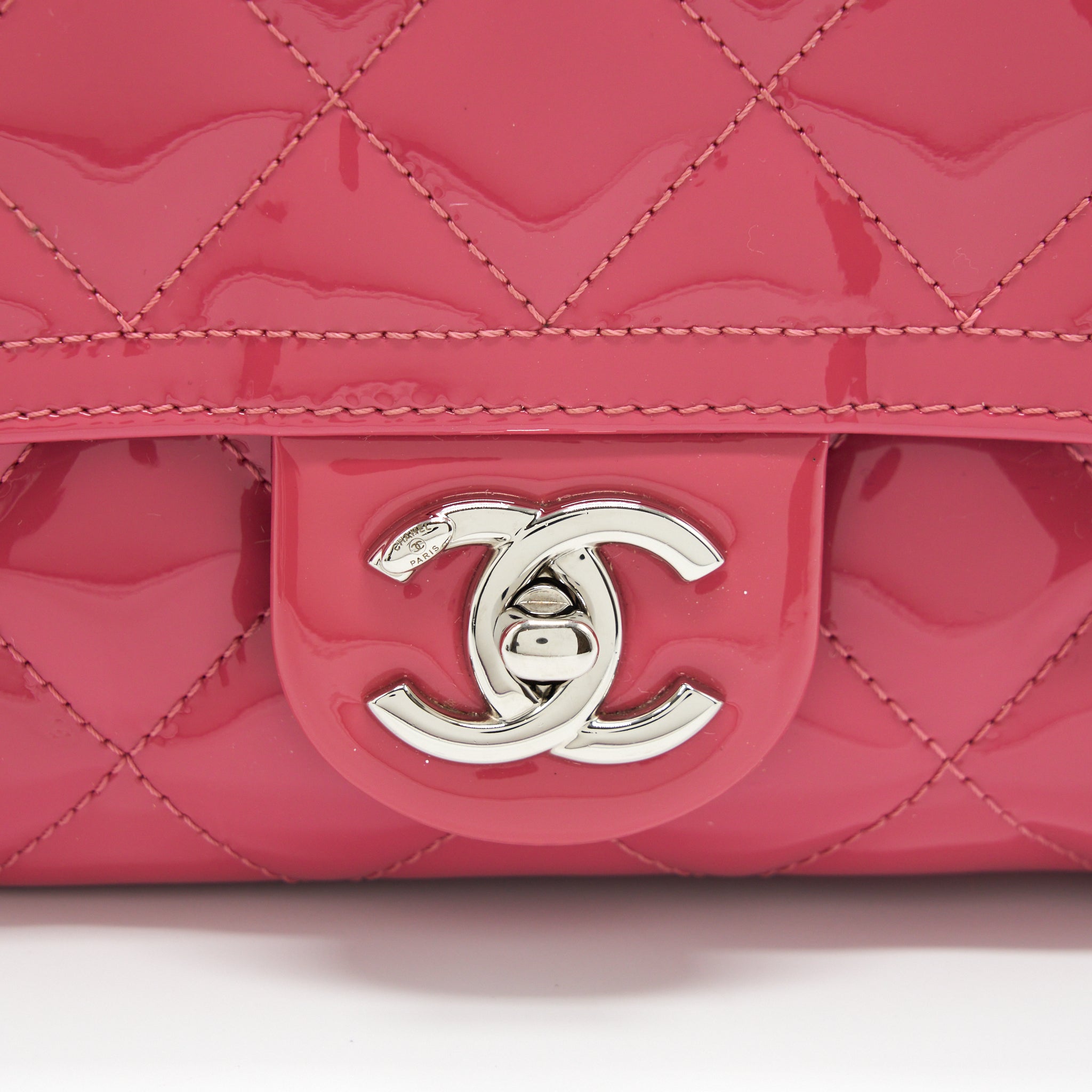Chanel Coco Shine Flap Bag Patent Pink