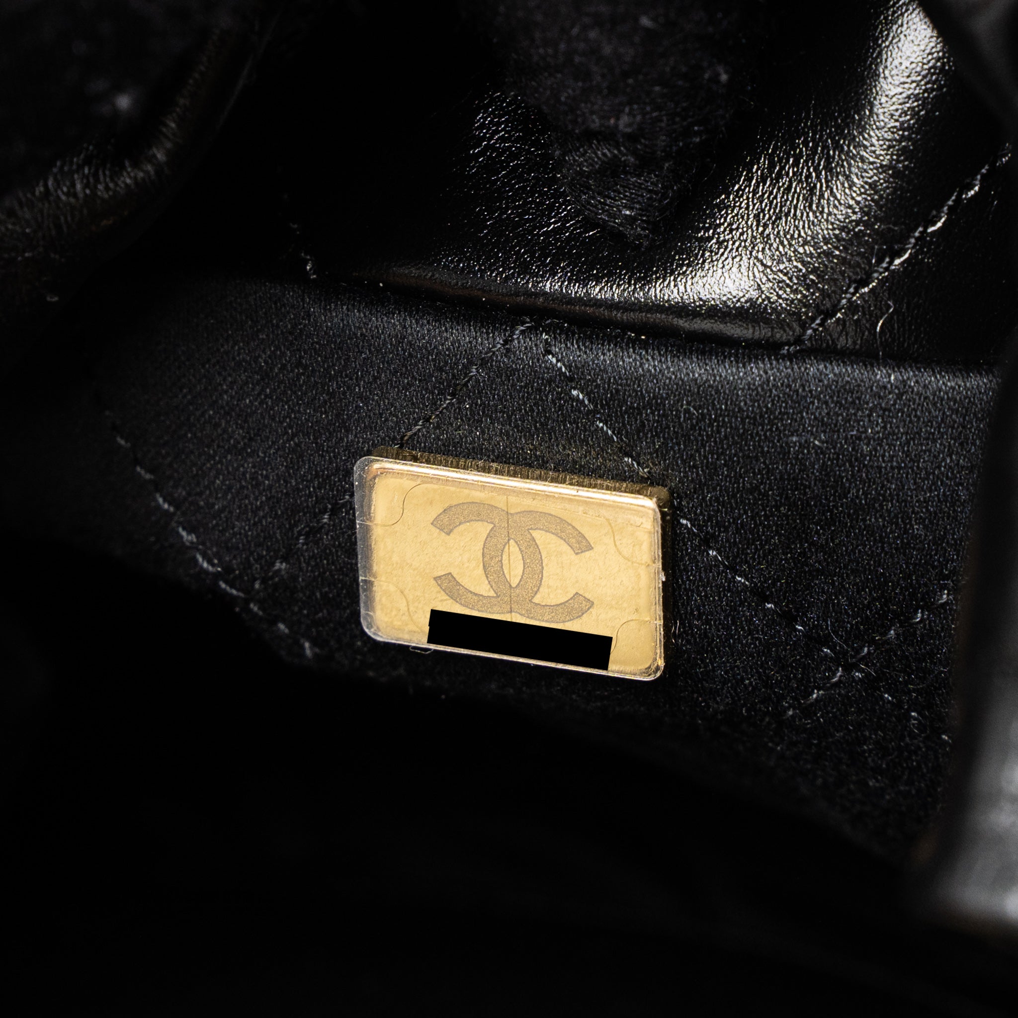 Chanel 23S Mini 22 Bag Shiny Calfskin Black Brushed  (Microchip)