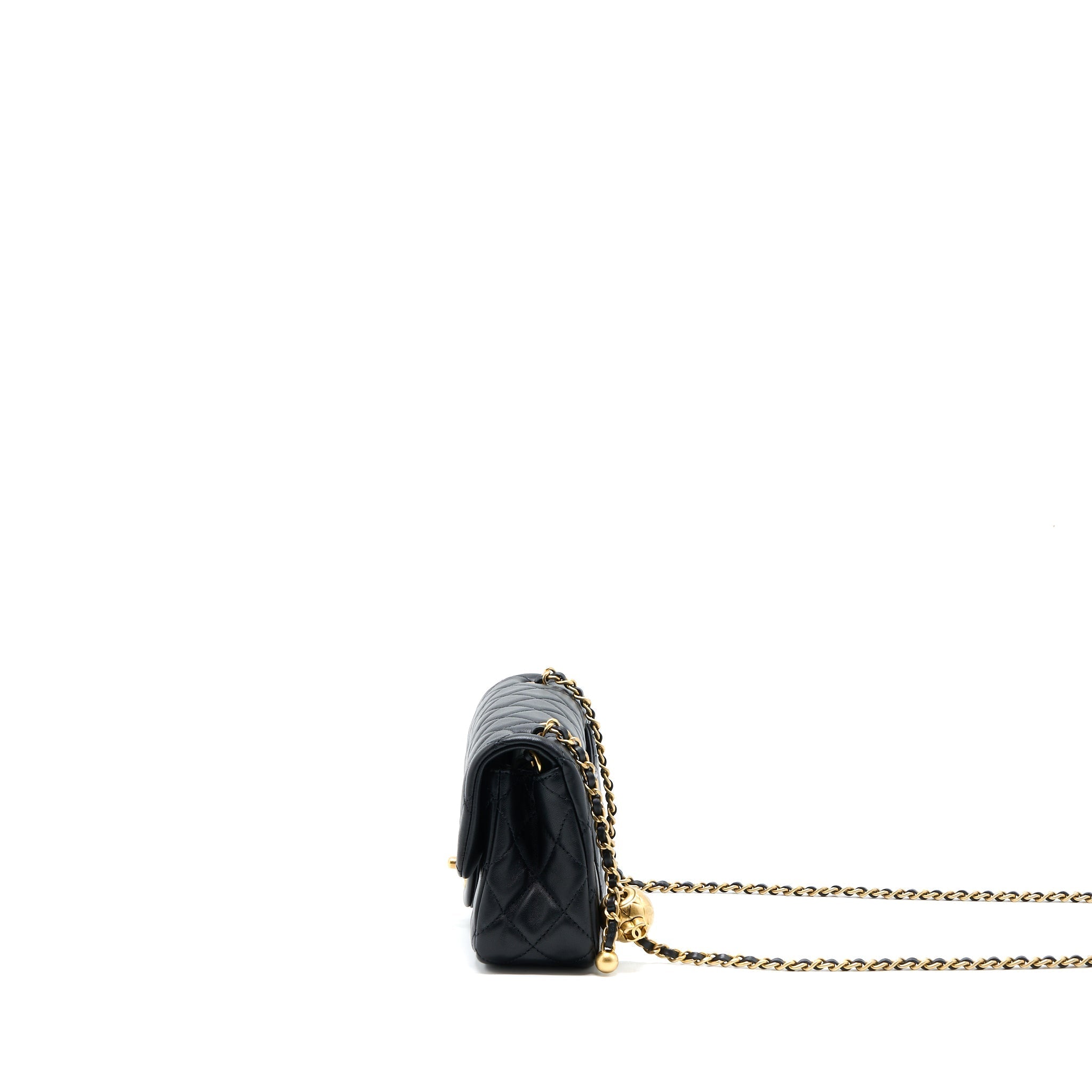 Chanel Pearl Crush Mini Rectangular Lambskin Black Brushed  (Microchip)