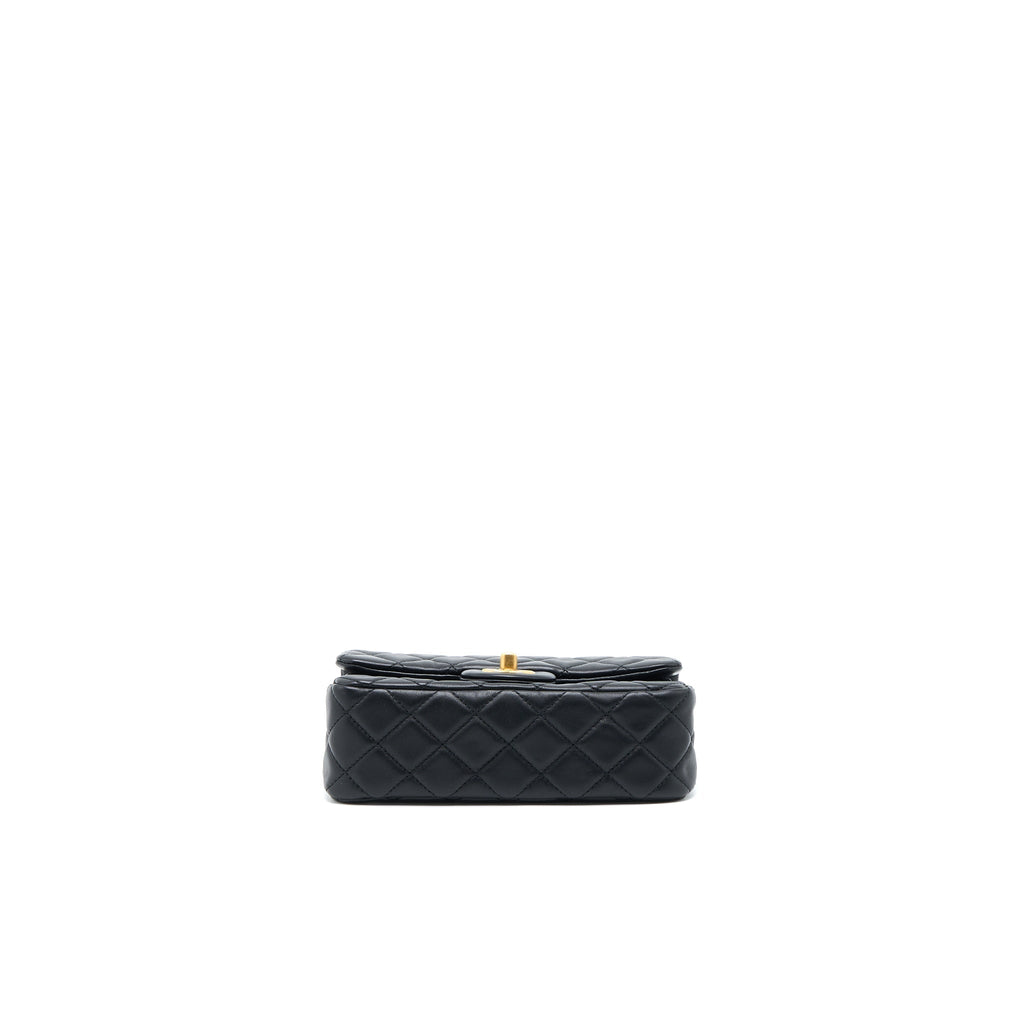 Chanel Pearl Crush Mini Rectangular Lambskin Black Brushed  (Microchip)