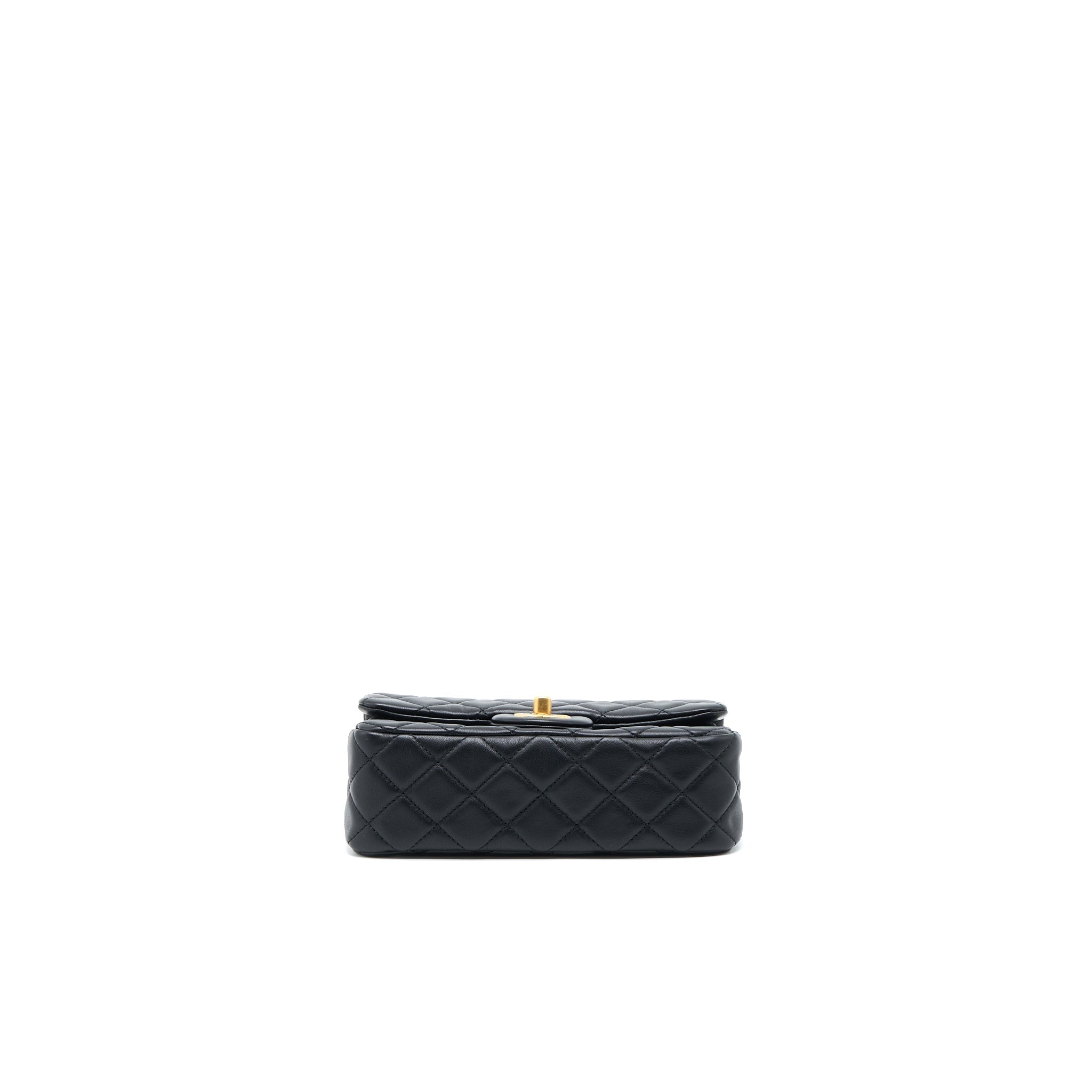 Chanel Pearl Crush Mini Rectangular Lambskin Black Brushed  (Microchip)