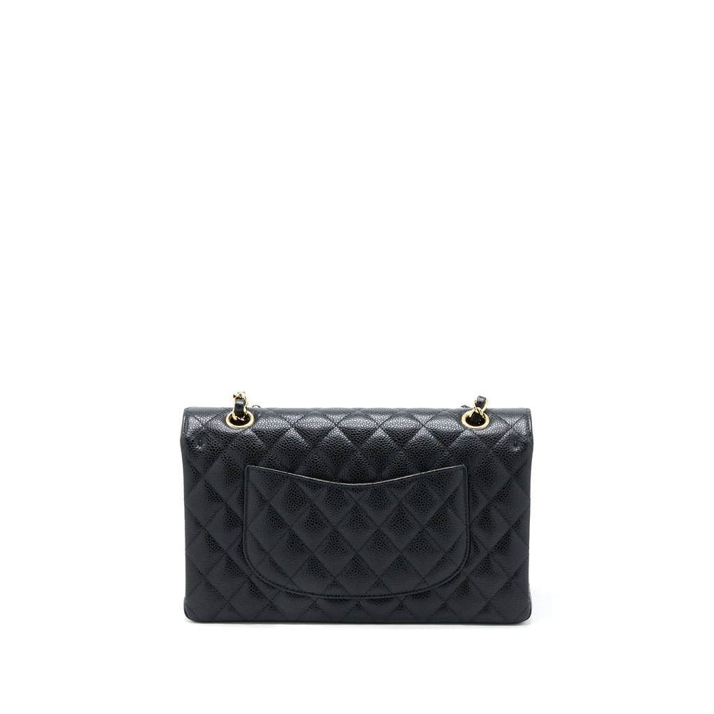 Chanel Medium Classic Double Flap Bag Caviar Black  (Microchip)