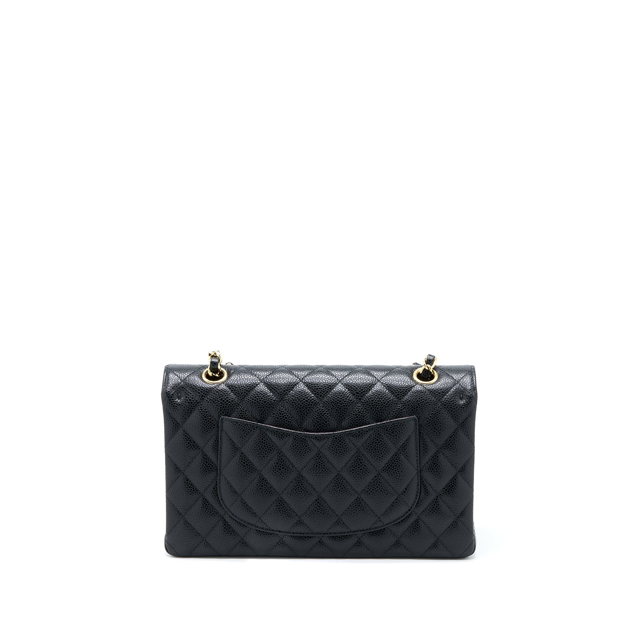 Chanel Medium Classic Double Flap Bag Caviar Black  (Microchip)