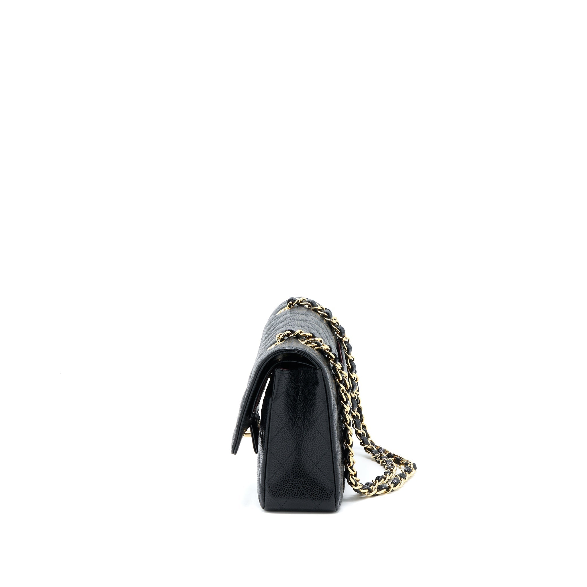 Chanel Medium Classic Double Flap Bag Caviar Black  (Microchip)