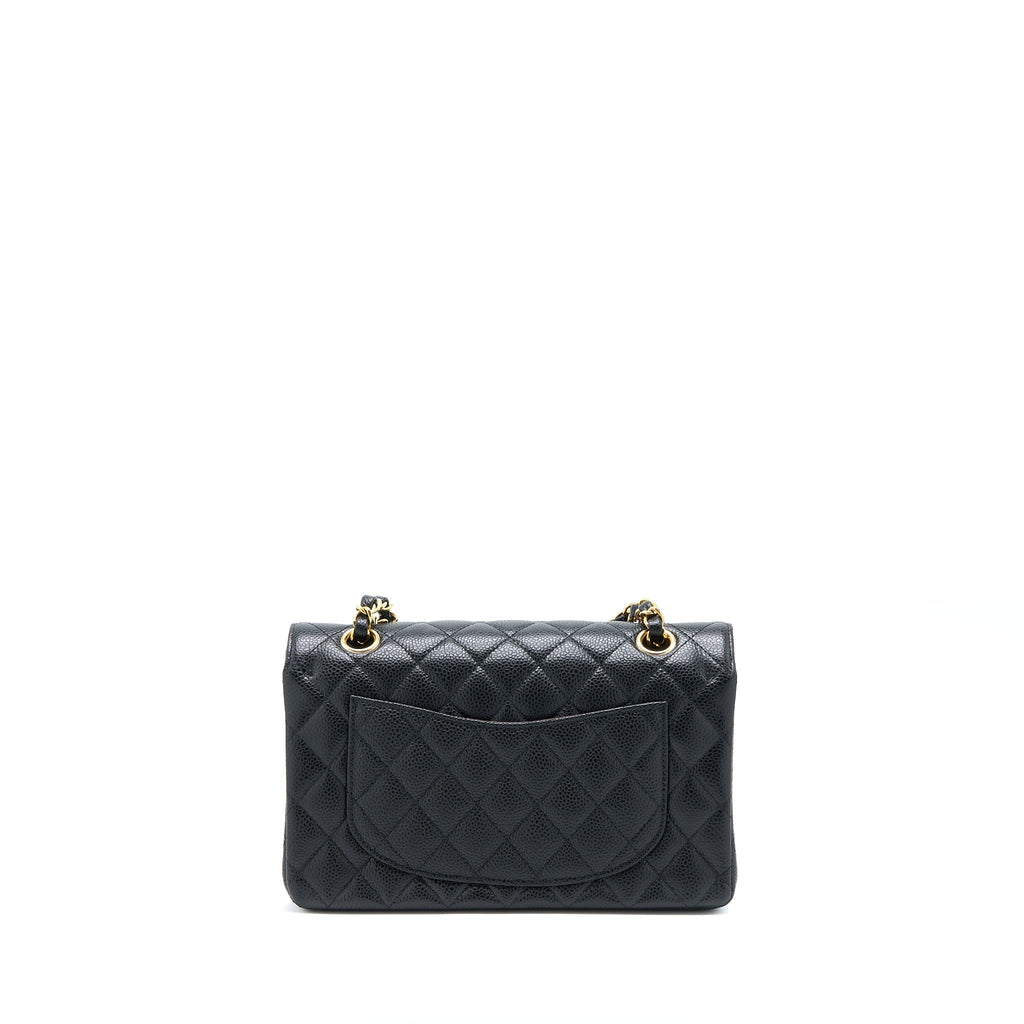 Chanel Small Classic Double Flap Bag Caviar Black  (Microchip)