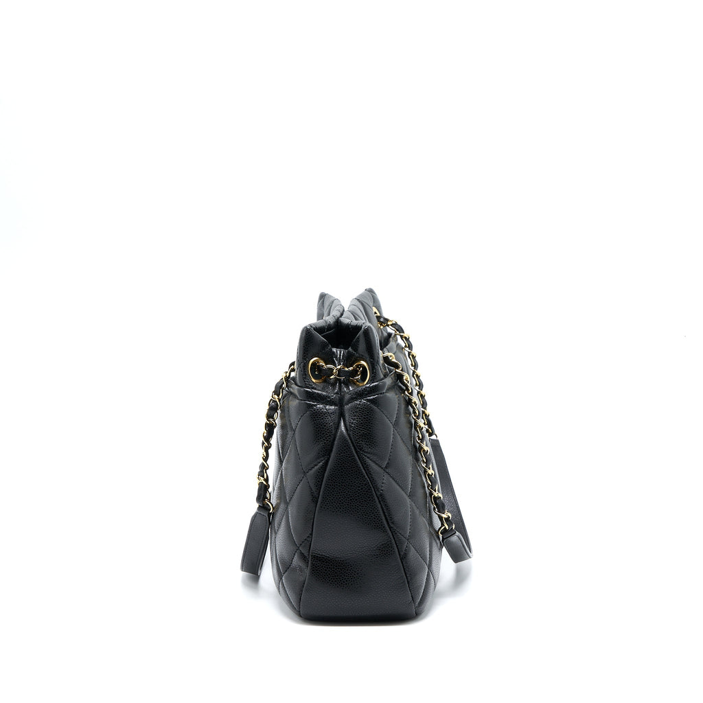 Chanel Matelasse Chain Tote Bag Caviar Black