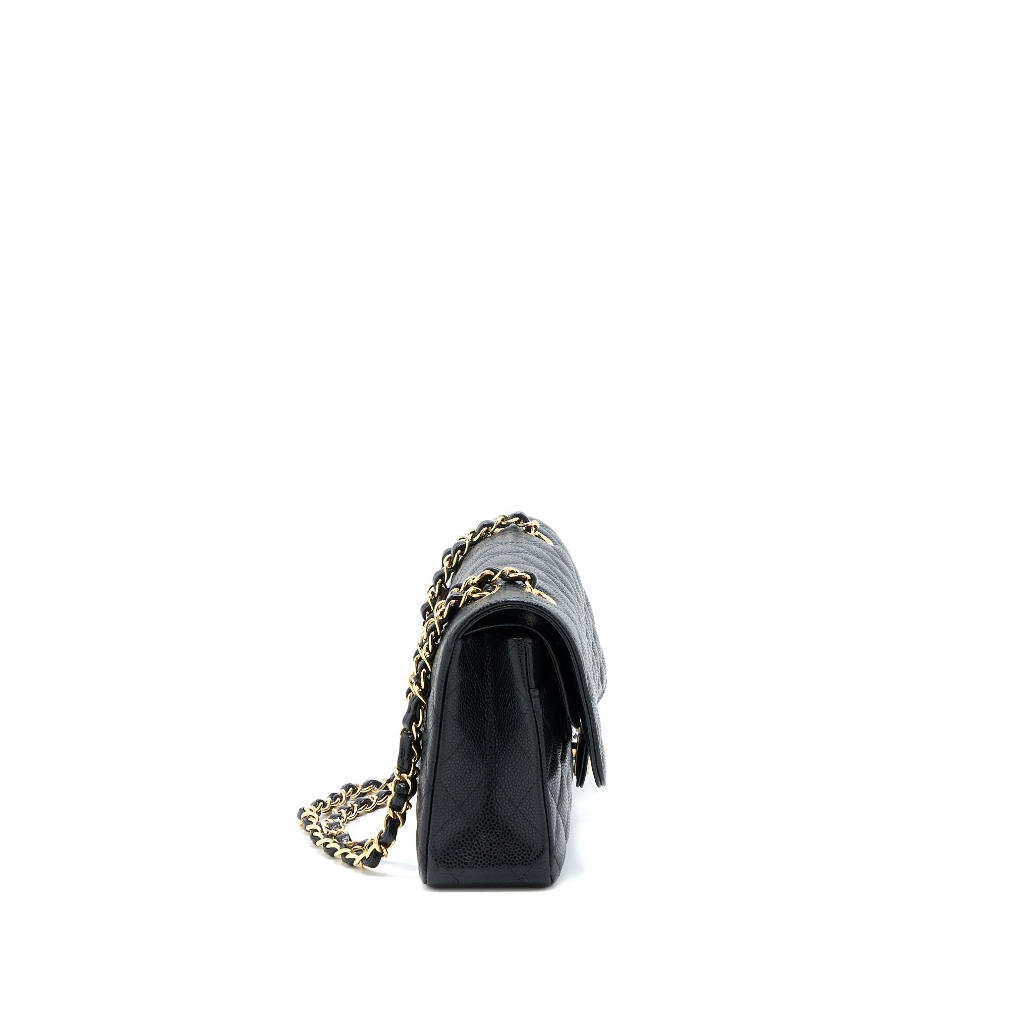 Chanel Medium Classic Double Flap Bag Caviar Black  (Microchip)