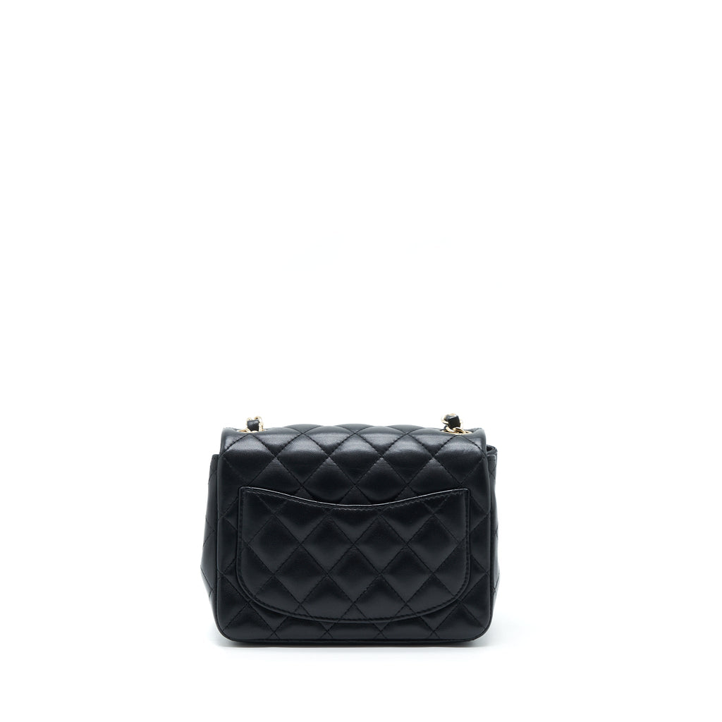 Chanel Mini Square Flap Bag Lambskin Black L