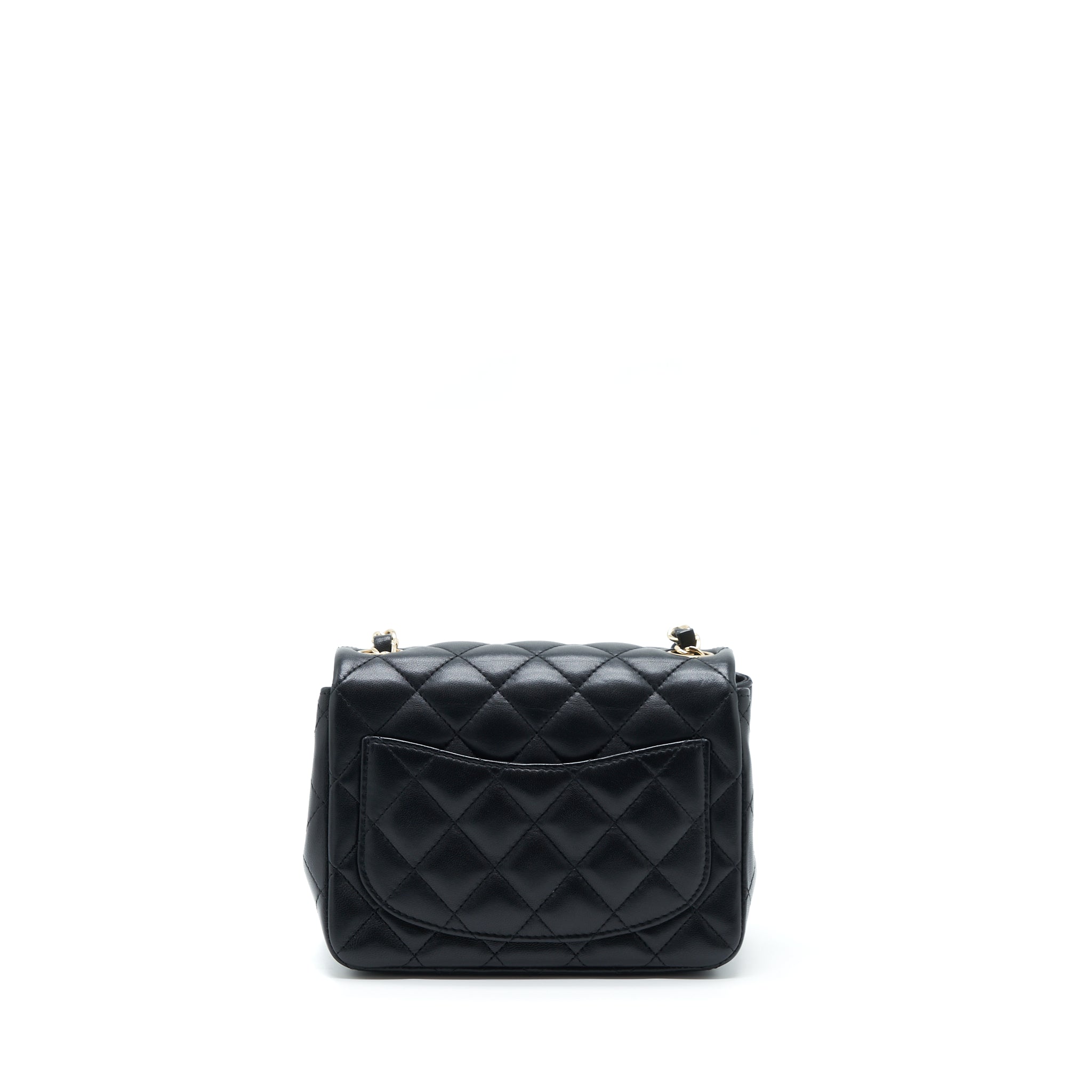 Chanel Mini Square Flap Bag Lambskin Black L
