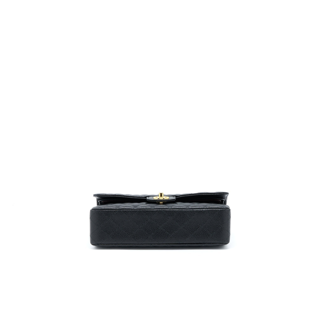 Chanel Medium Classic Double Flap Bag Caviar Black  (Microchip)