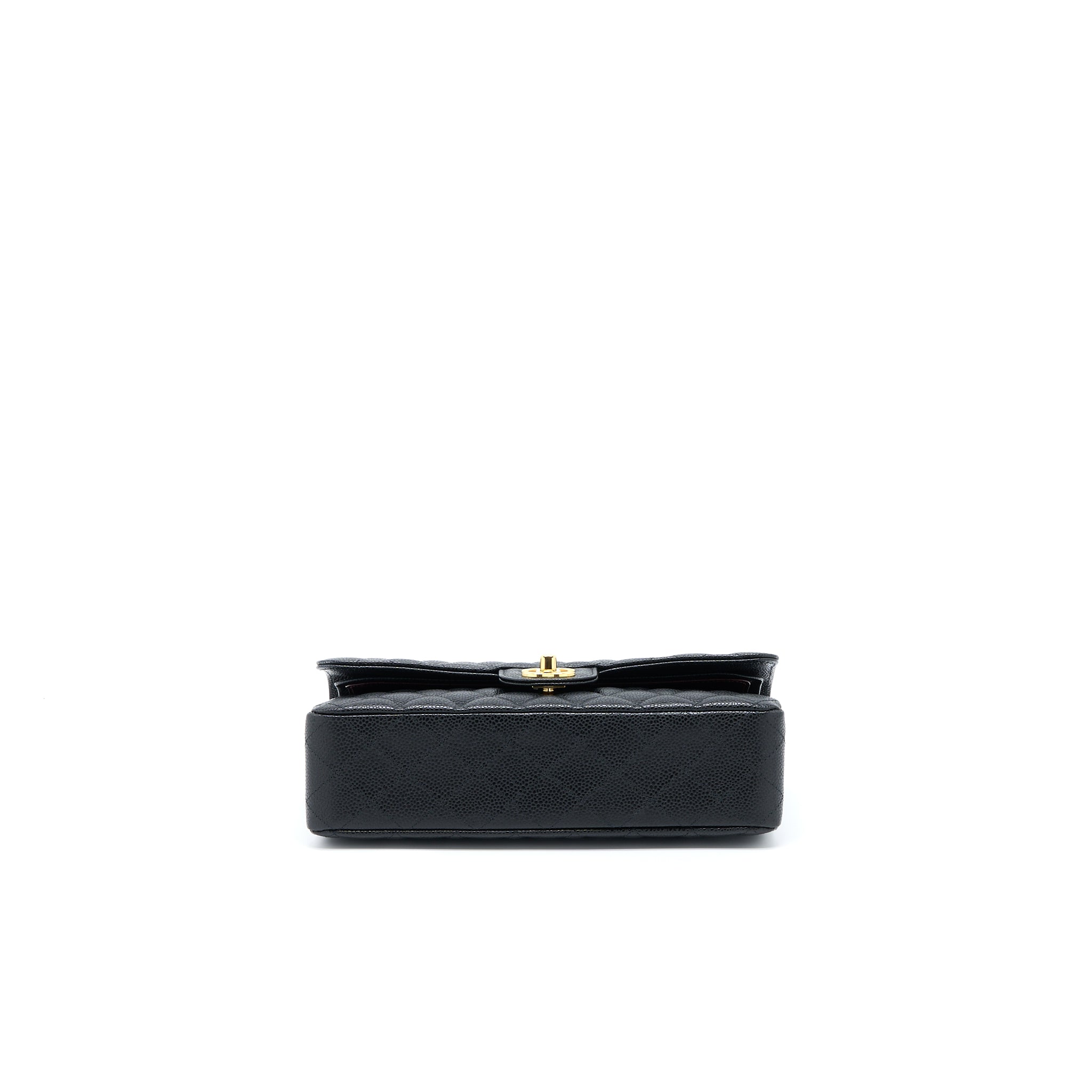 Chanel Medium Classic Double Flap Bag Caviar Black  (Microchip)