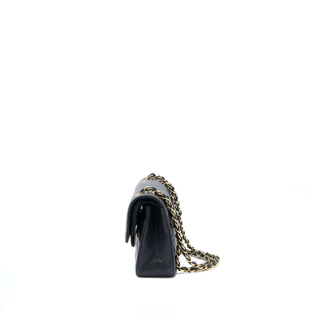 Chanel Small Classic Double Flap Bag Caviar Black  (Microchip)