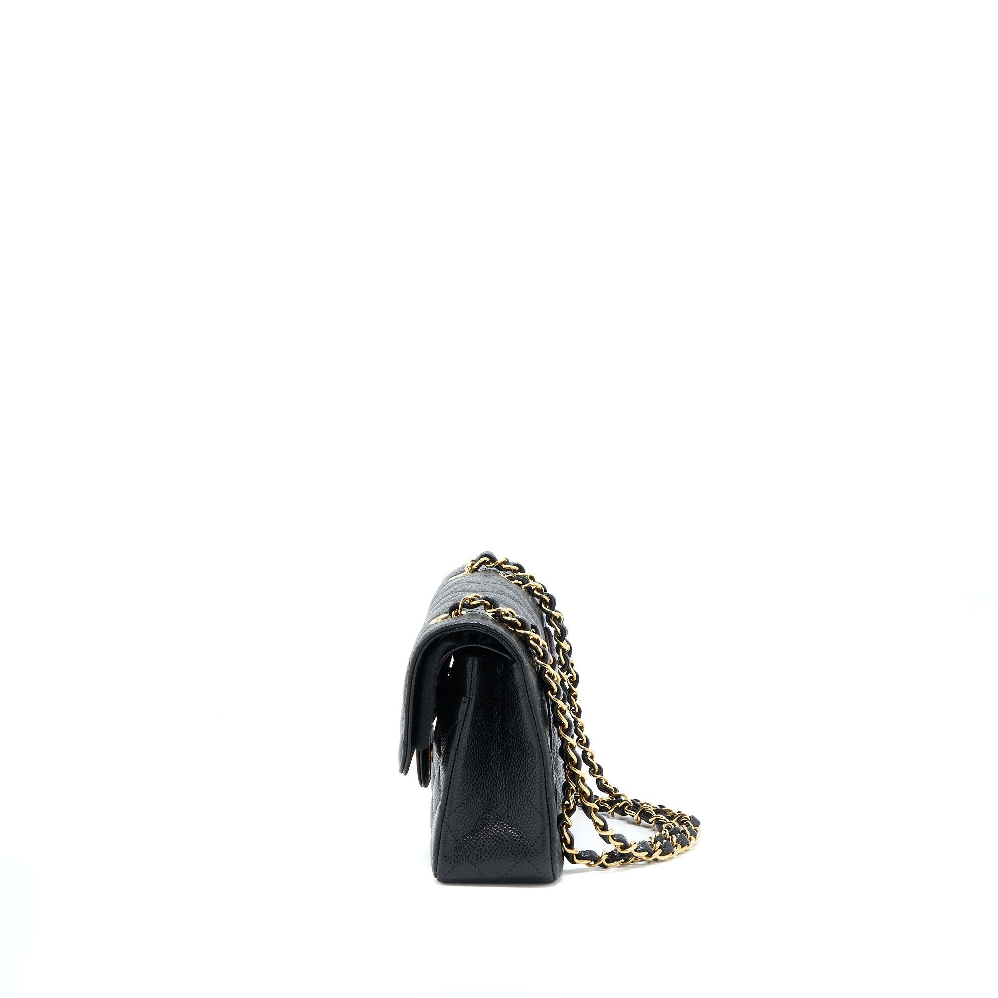 Chanel Small Classic Double Flap Bag Caviar Black  (Microchip)