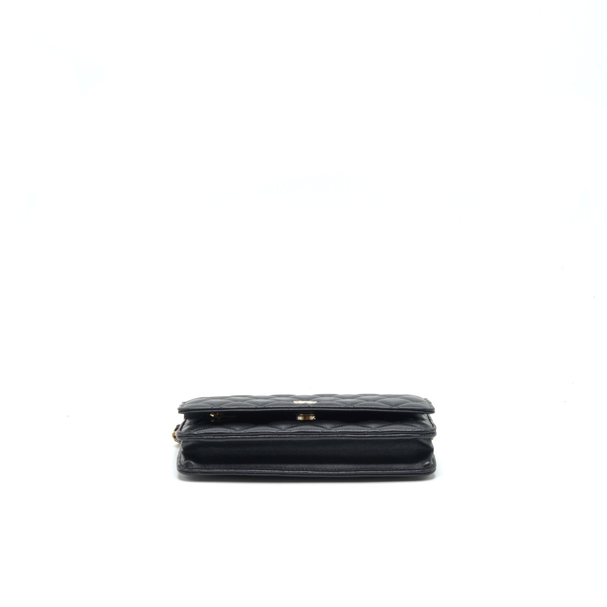 Chanel Ribbon Wallet On Chain Lambskin Black L