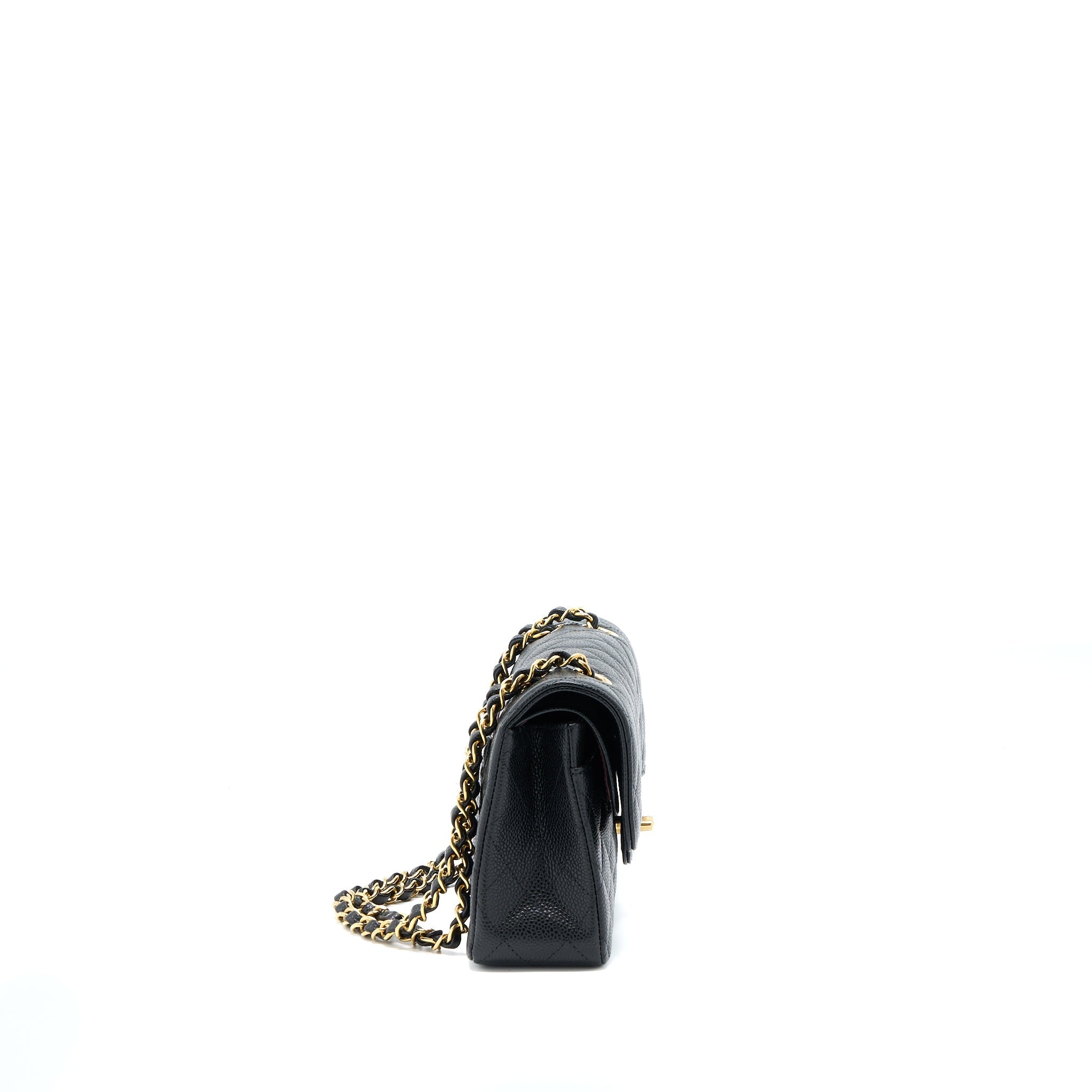 Chanel Small Classic Double Flap Bag Caviar Black  (Microchip)