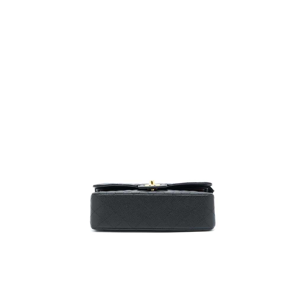 Chanel Small Classic Double Flap Bag Caviar Black  (Microchip)