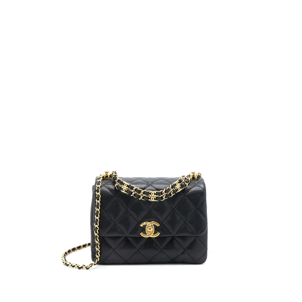 Chanel 22K Coco First Caviar Leather Black  (Microchip)