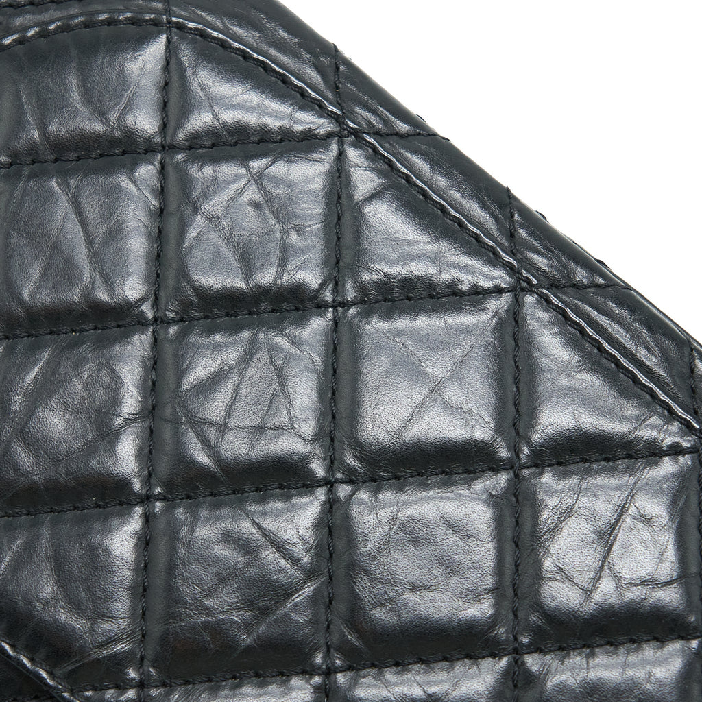 Chanel 2.55 227 Maxi Reissue Flap Bag Aged Calfskin Black L