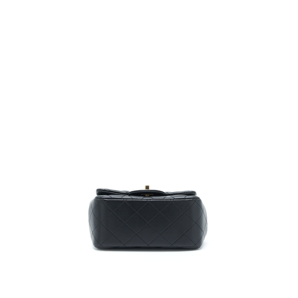 Chanel Mini Square Flap Bag Lambskin Black L