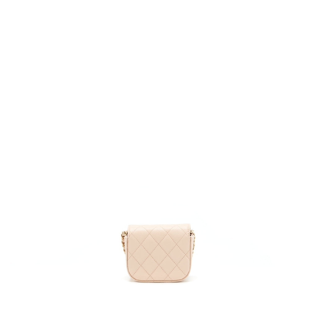 Chanel 22C Mini Flap Vanity Caviar Light Pink L