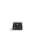 Chanel Quilted Mini Clip With Chain Aged Calfskin Black L