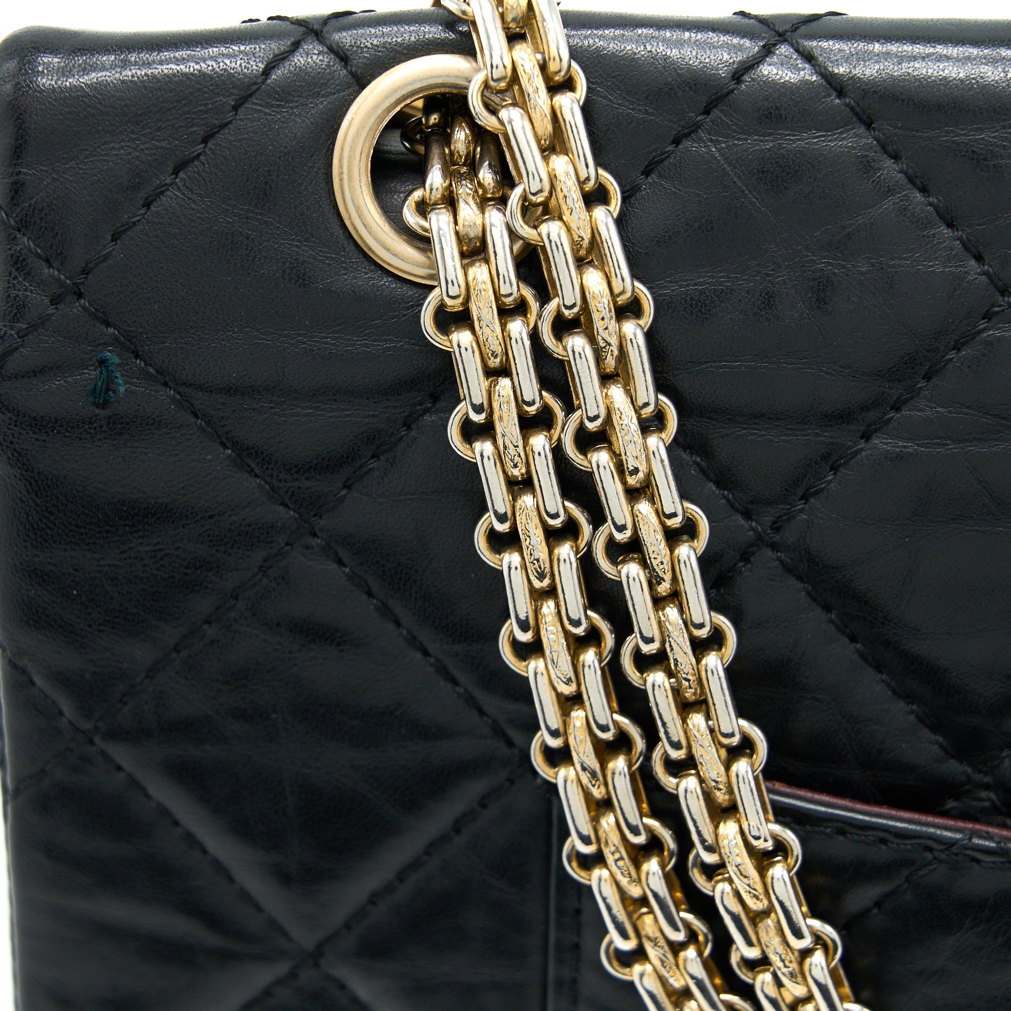Chanel 2.55 227 Maxi Reissue Flap Bag Aged Calfskin Black L