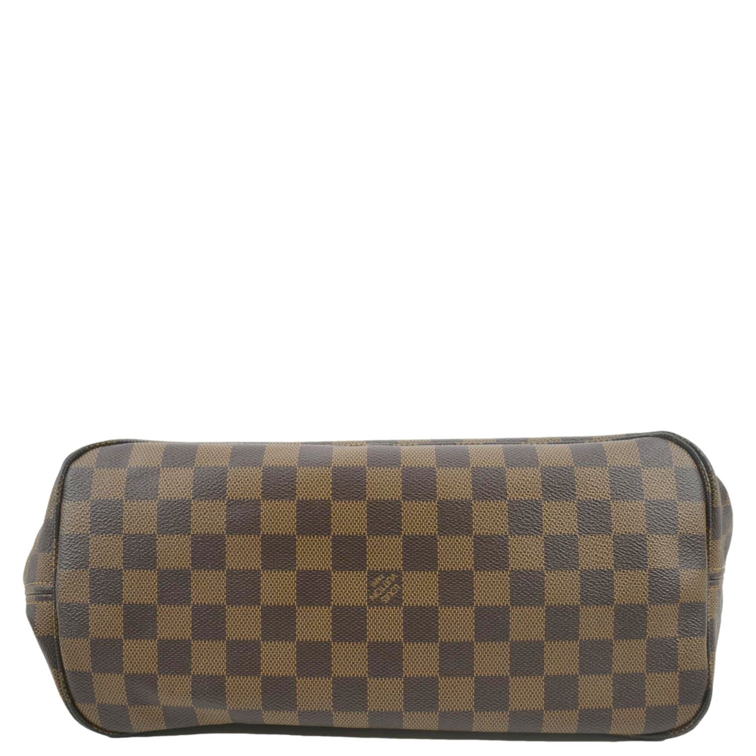 LOUIS VUITTON Neverfull MM Damier Ebene Tote Bag Brown