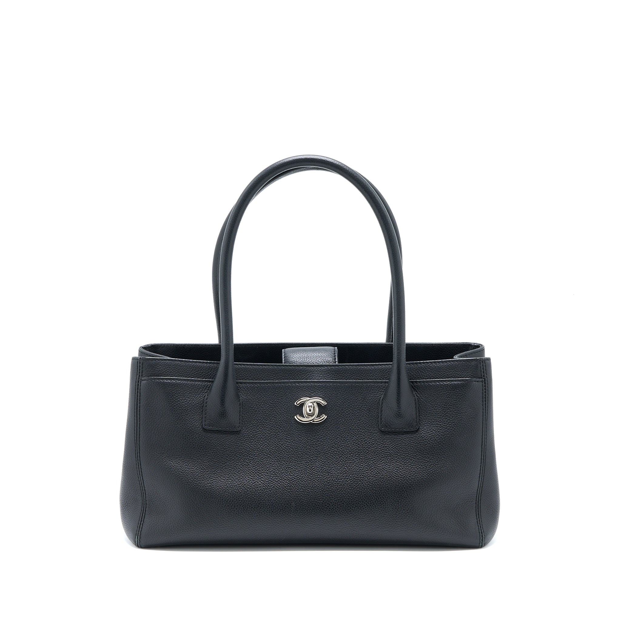 Chanel Cerf Tote Bag Grained Calfskin Black
