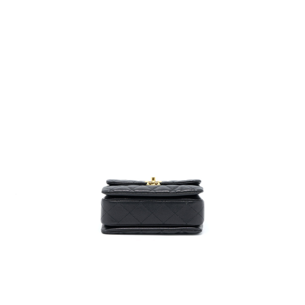 Chanel 22K Coco First Caviar Leather Black  (Microchip)
