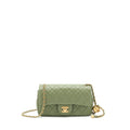 Chanel Pearl Crush Mini Rectangular Flap Bag 21B Lambskin Green