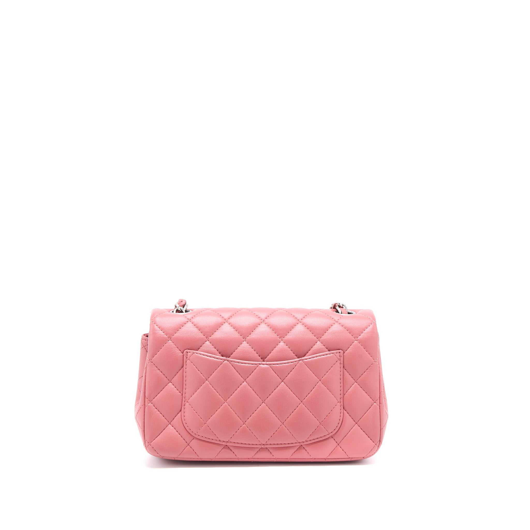 Chanel Mini Rectangular Flap Bag Lambskin Pink