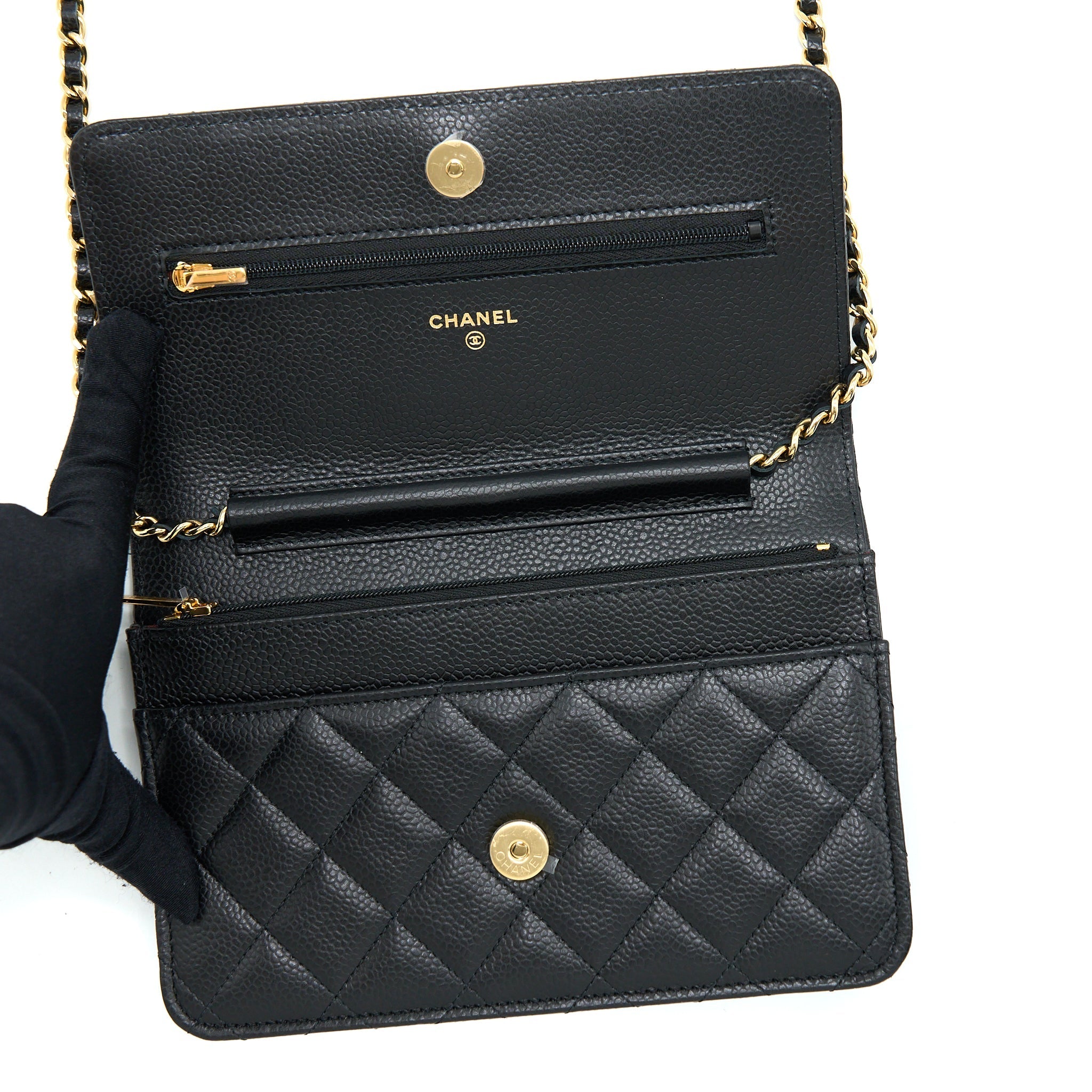 Chanel Classic Wallet On Chain Caviar Black