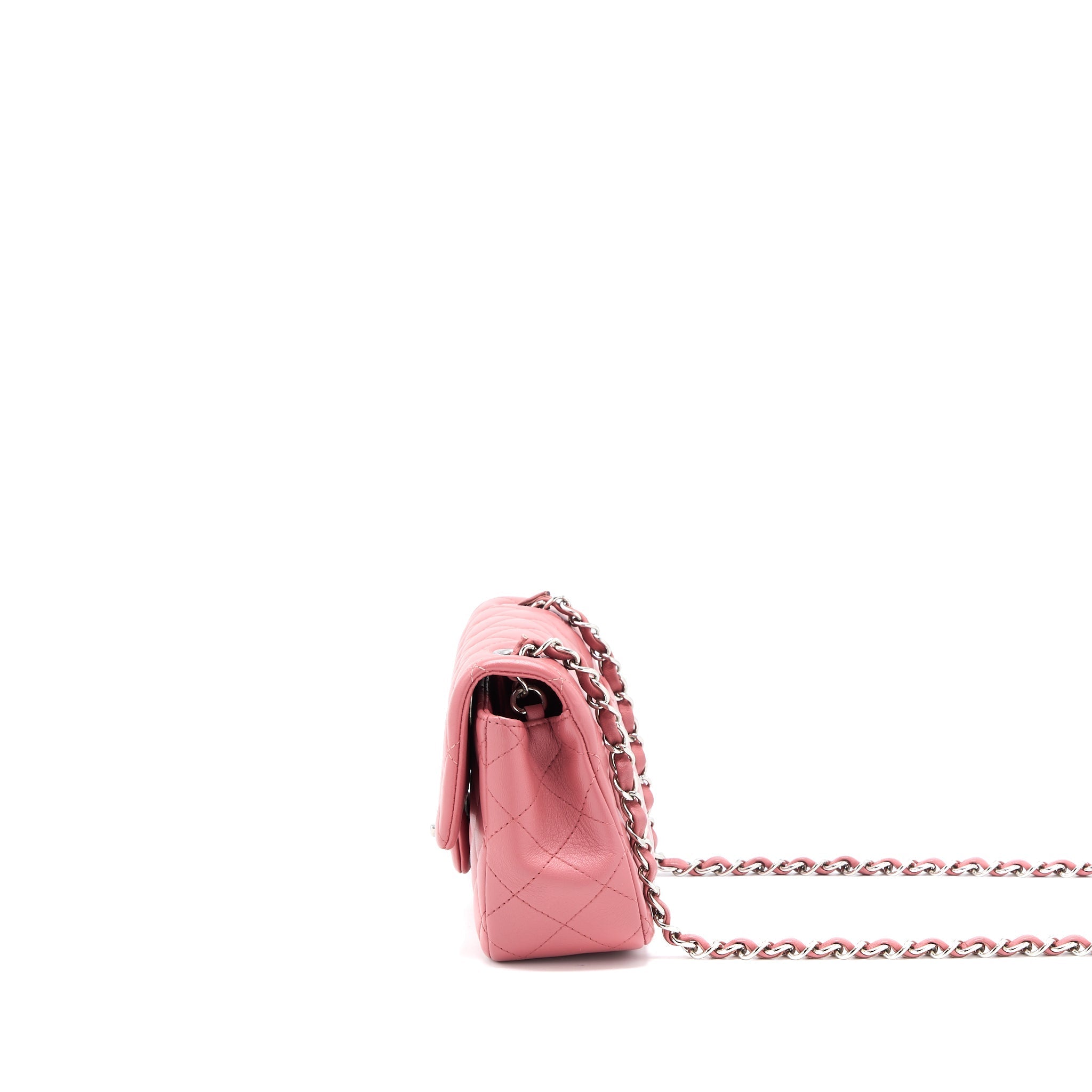 Chanel Mini Rectangular Flap Bag Lambskin Pink