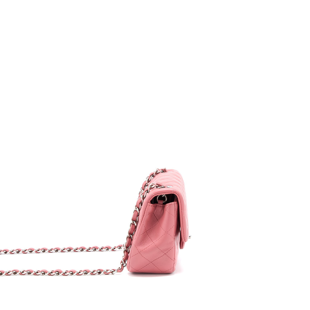 Chanel Mini Rectangular Flap Bag Lambskin Pink