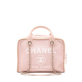 Chanel Deauville Bowling Bag Canvas/Leather Light Pink