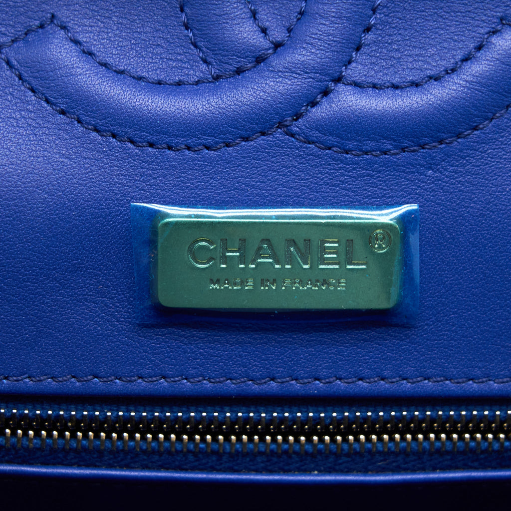 Chanel Medium Classic Double Flap Bag Python Blue