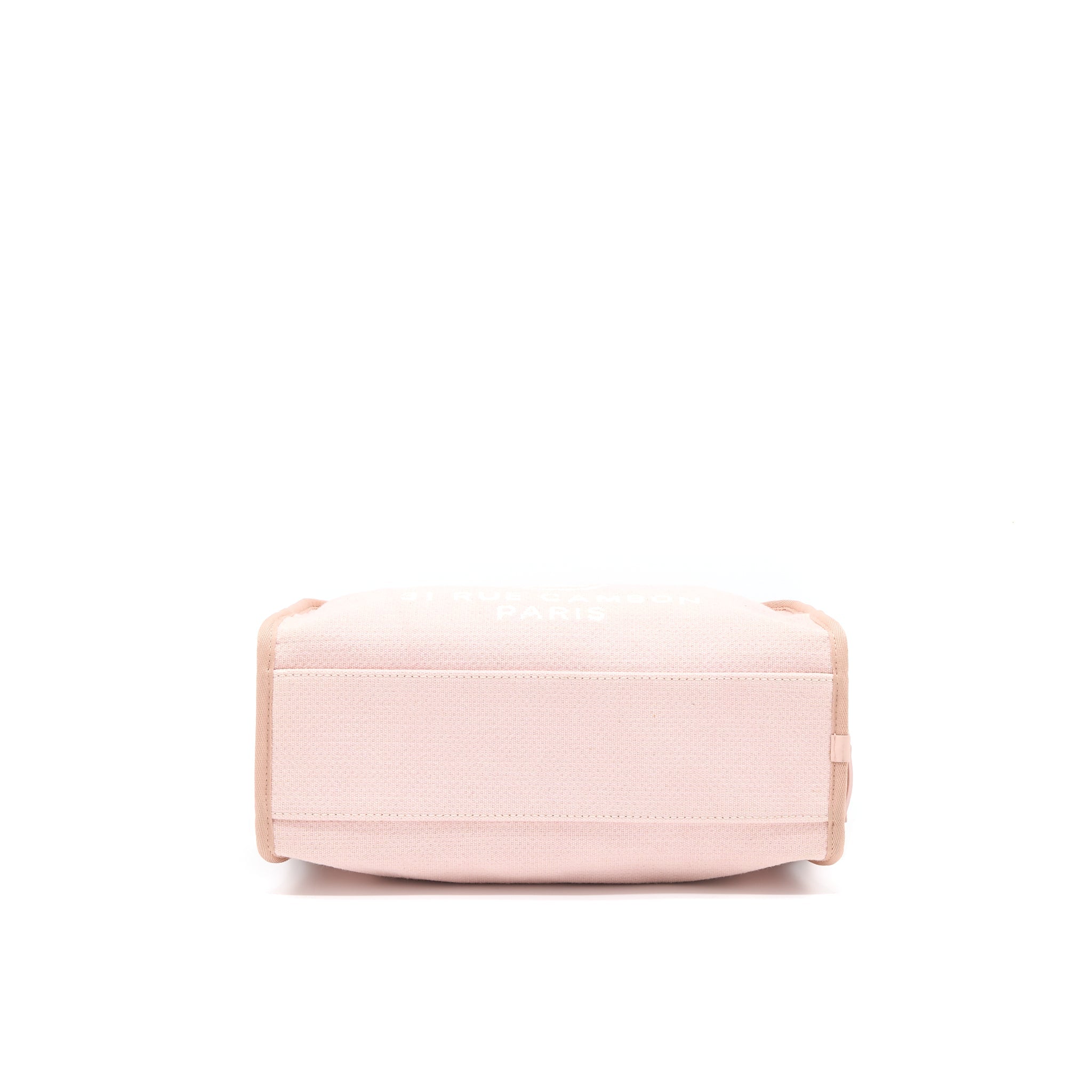 Chanel Deauville Bowling Bag Canvas/Leather Light Pink