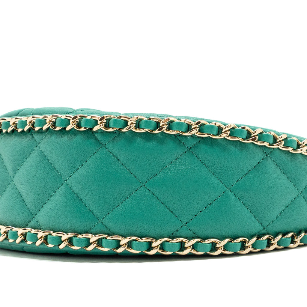 Chanel Small Moon Hobo Lambskin Green L (microchip)
