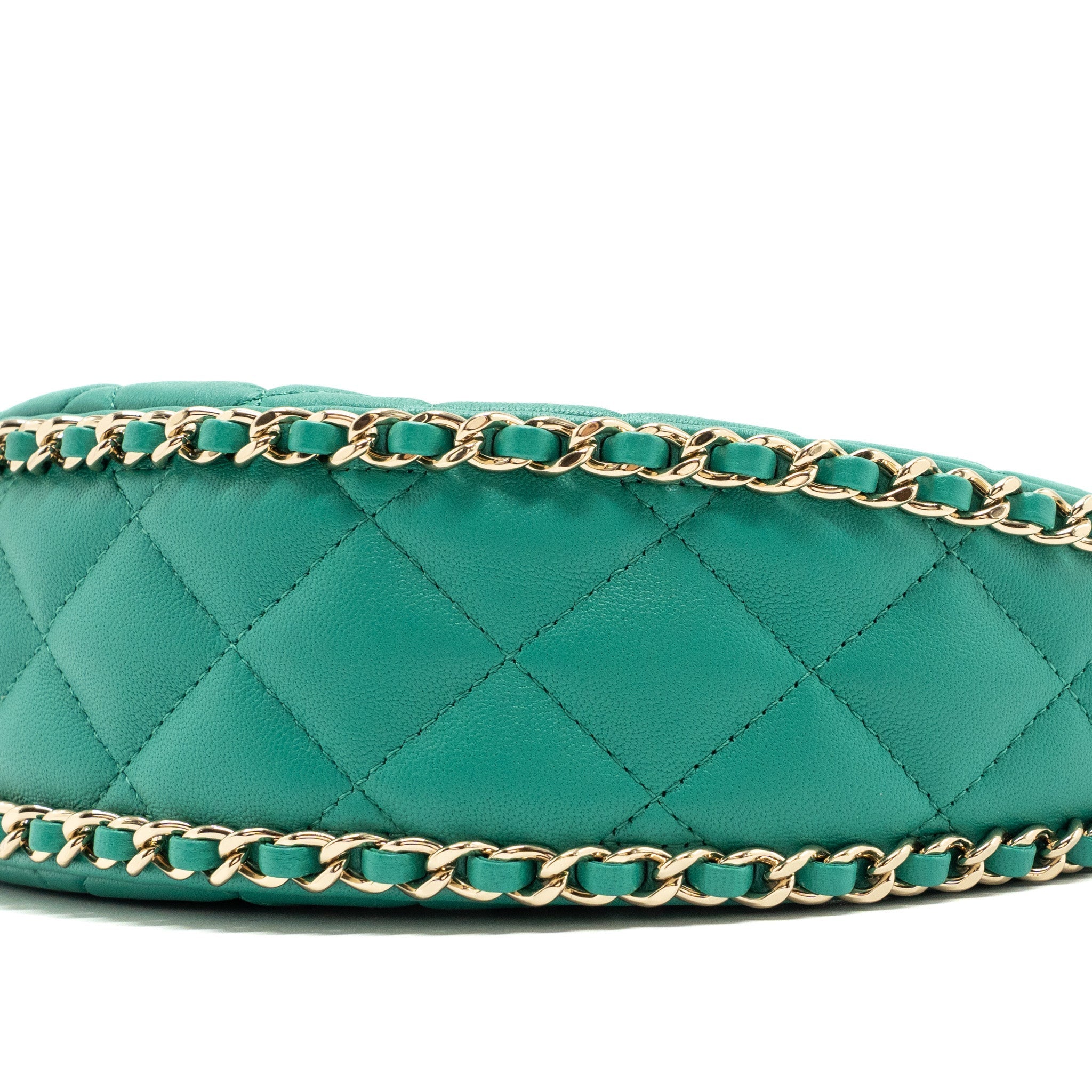 Chanel Small Moon Hobo Lambskin Green L (microchip)