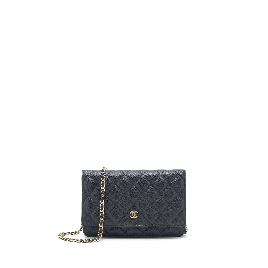 Chanel Classic Wallet On Chain Caviar Navy Blue L