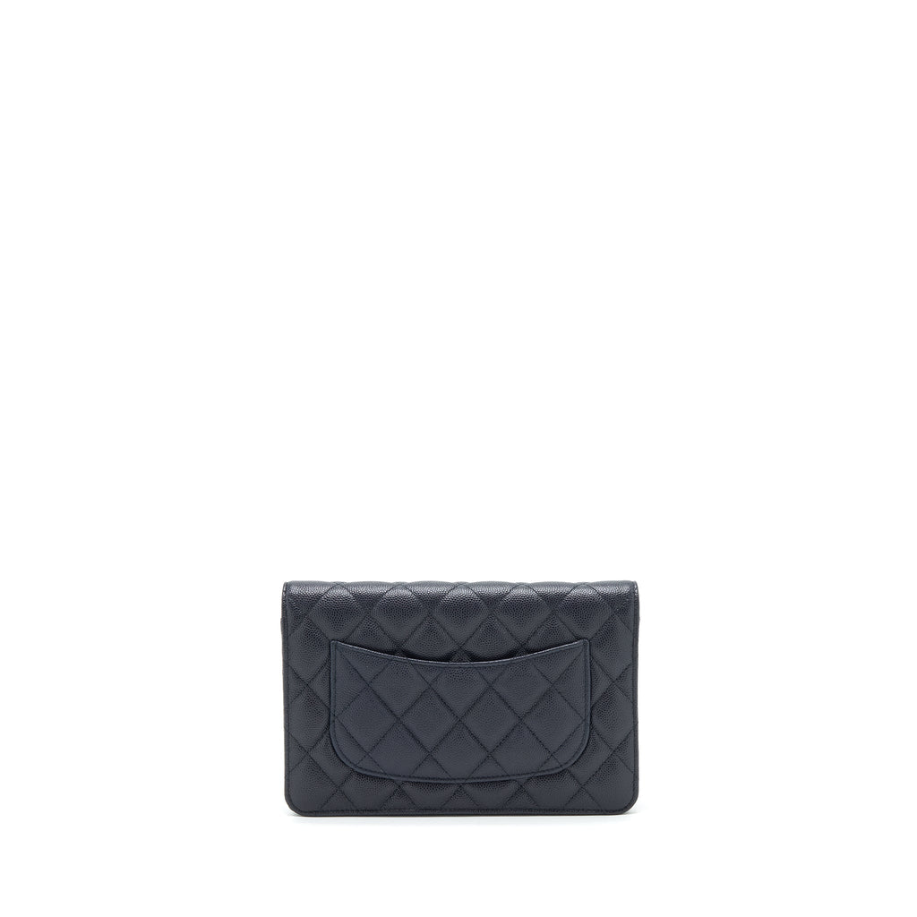 Chanel Classic Wallet On Chain Caviar Navy Blue L