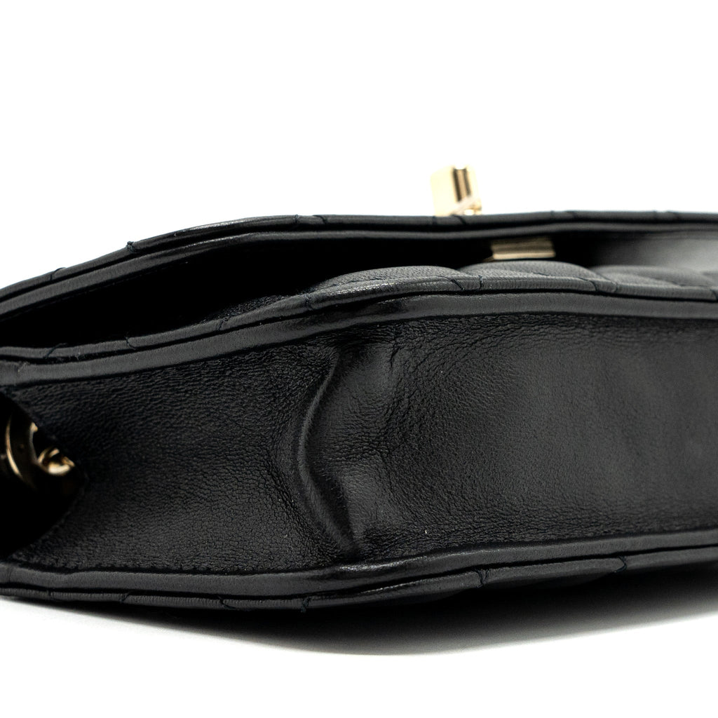 Chanel Mini Trendy CC Wallet On Chain Lambskin Black L (microchip)