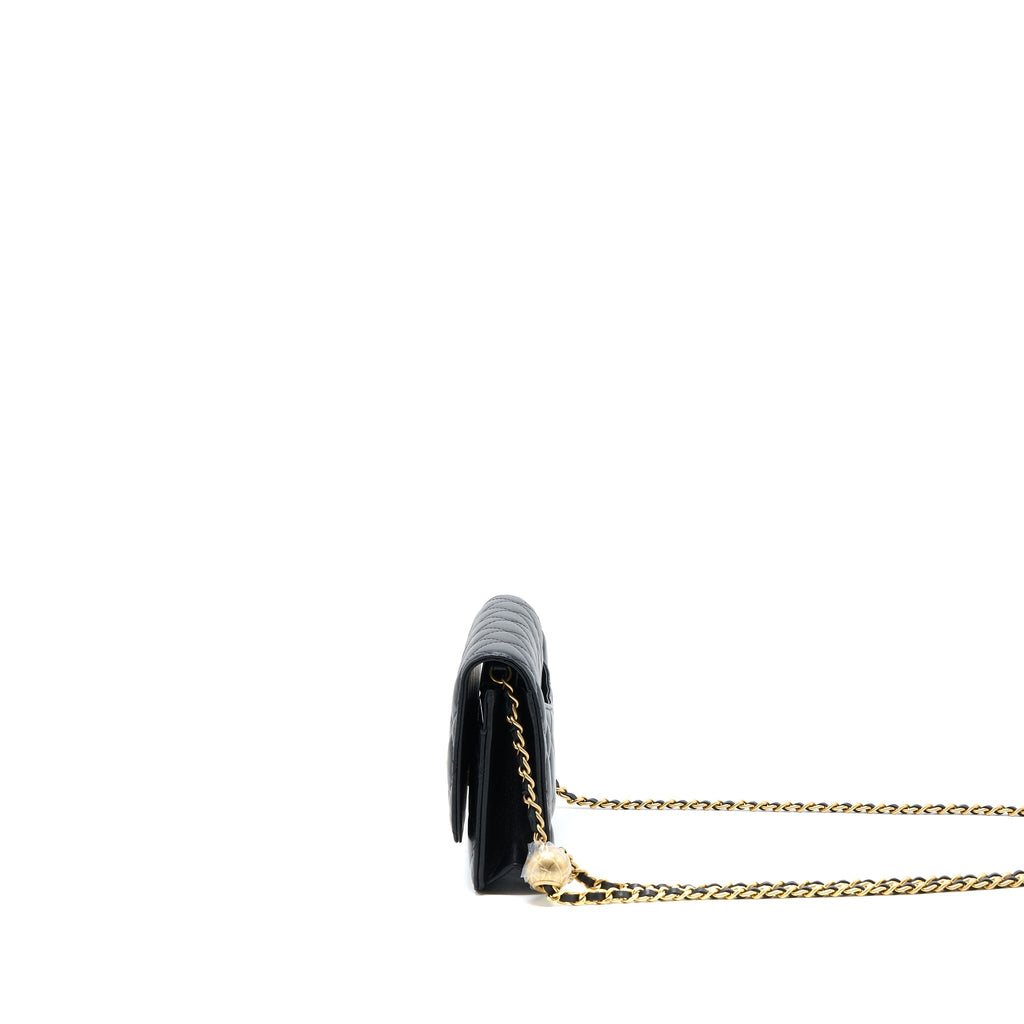 Chanel Pearl Crush Wallet on Chain Lambskin Black  (Microchip)