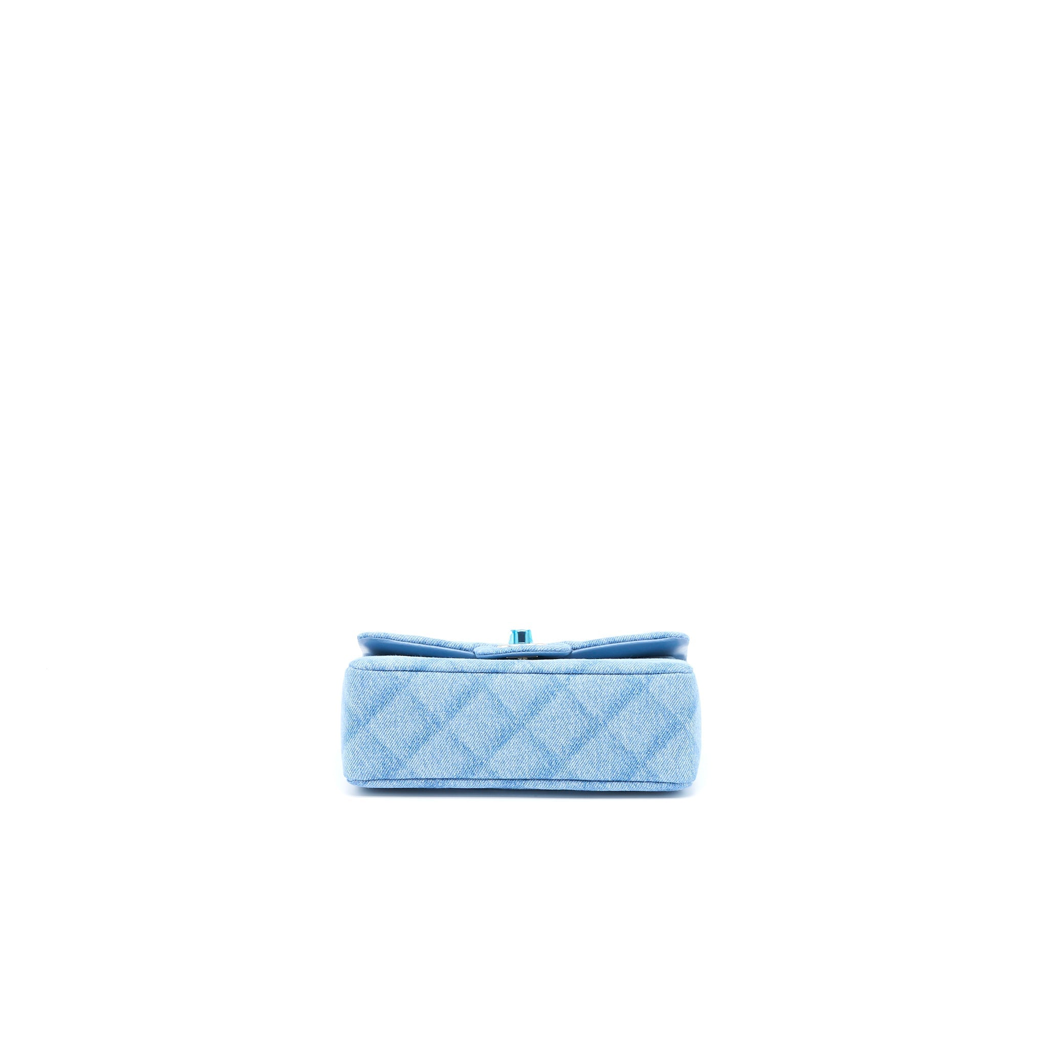 Chanel 22B Mini Rectangular Denim Light Blue L (Microchip)