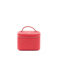 Chanel Top Handle Vanity Case Caviar Red L