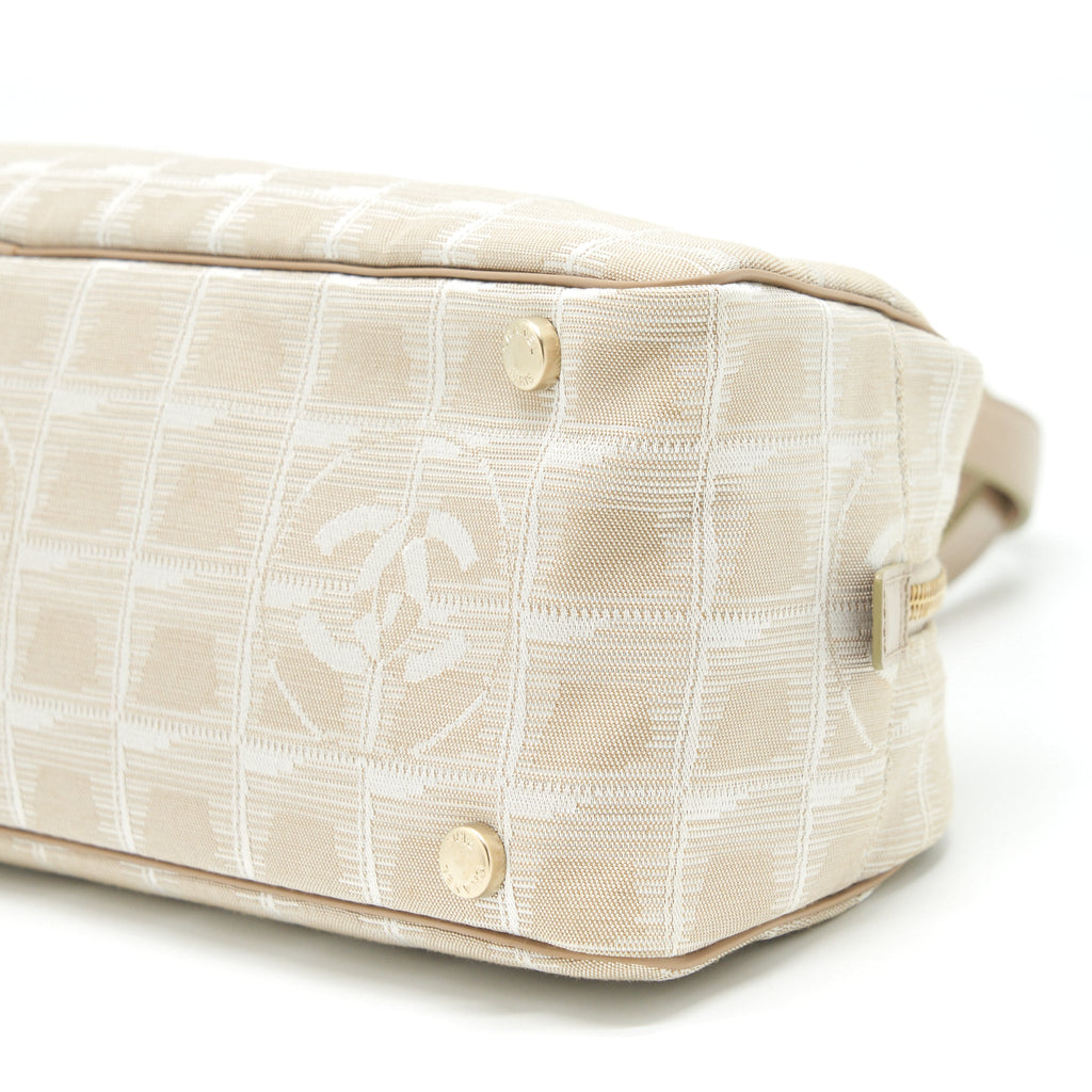 Chanel Vintage Travel Line Bowler Bag Canvas And Leather L