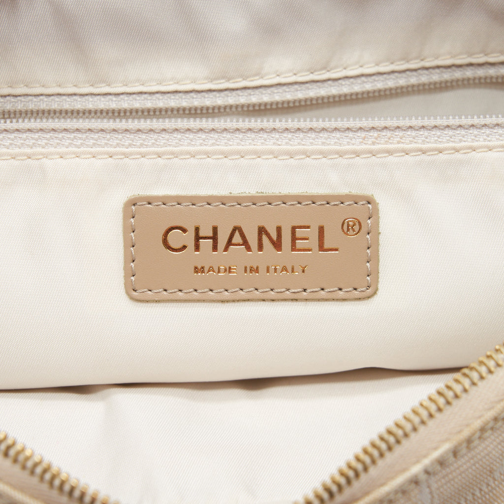 Chanel Vintage Travel Line Bowler Bag Canvas And Leather L
