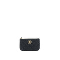 Chanel Zippy Small Pouch Detailed Logo Caviar Black L